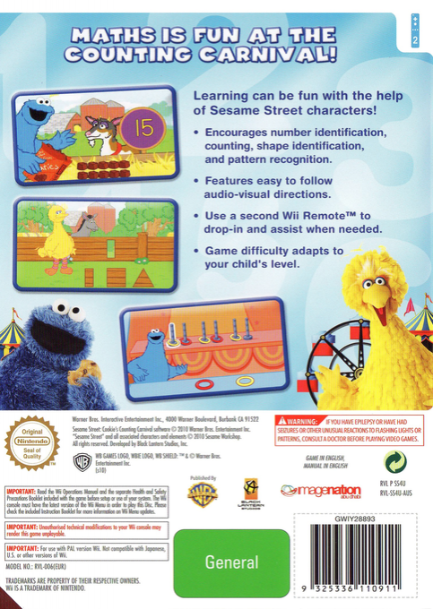 Sesame Street : Cookie's Counting Carnival dos