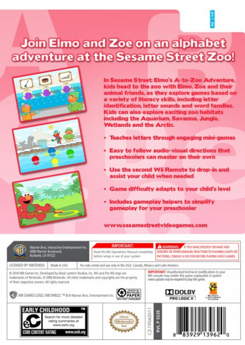 Sesame Street : Elmo's A-to-Zoo Adventure dos