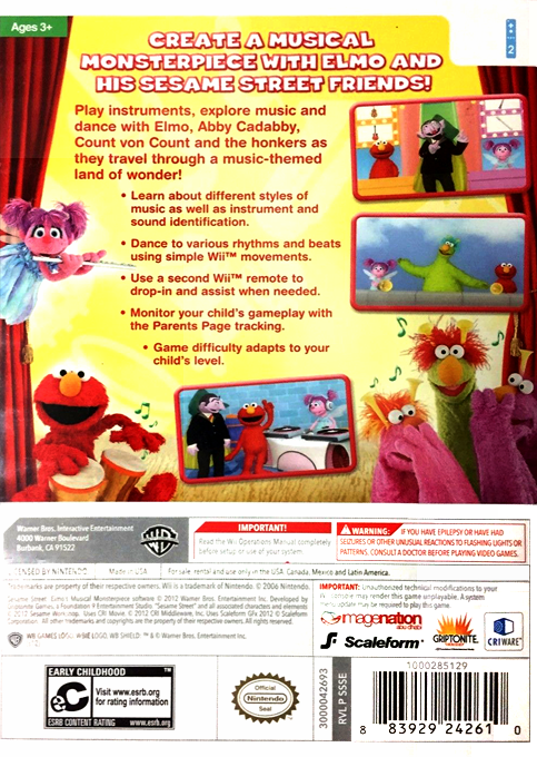 Sesame Street: Elmo's Musical Monsterpiece dos