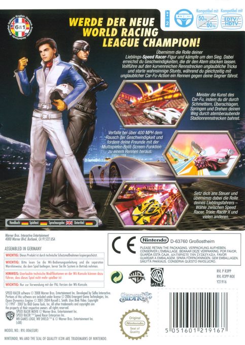 Speed Racer : Le Jeu Vidéo dos