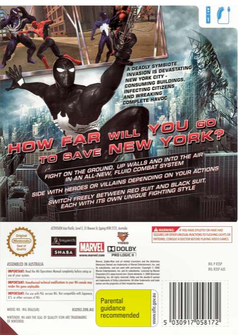 Spider-Man : Le Règne des Ombres dos