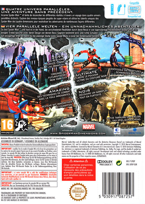 Spider-Man: Shattered Dimensions dos