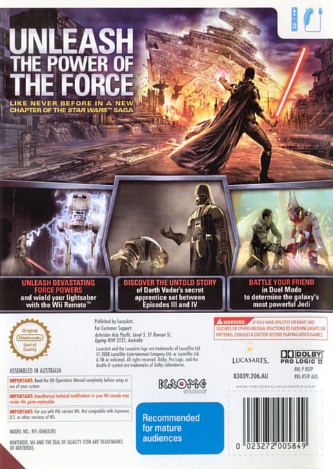 Star Wars : Le Pouvoir de la Force dos