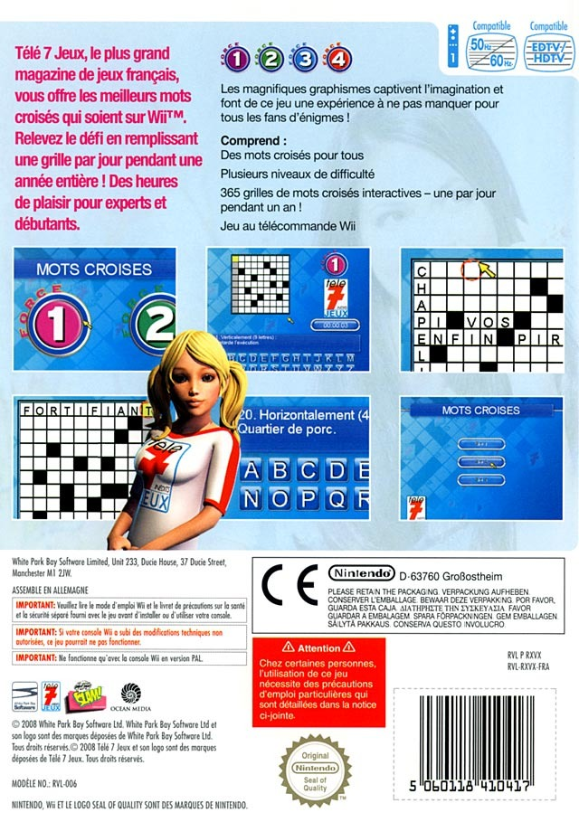 Télé 7 Jeux : Mots Croisés - Dos