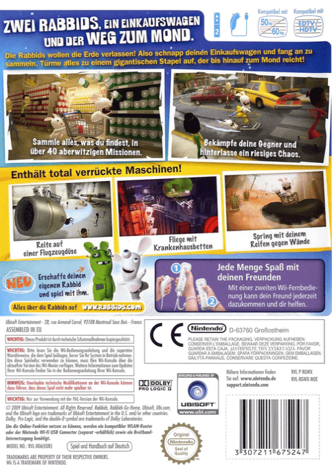 The Lapins Crétins : La Grosse Aventure - Dos