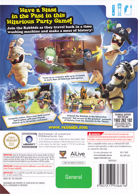 The Lapins Crétins : Retour vers le passé - Dos