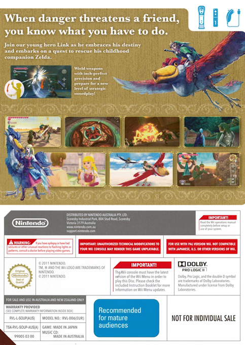 The Legend of Zelda : Skyward Sword dos