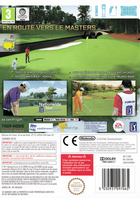 Tiger Woods PGA Tour 12 : The Masters - Dos