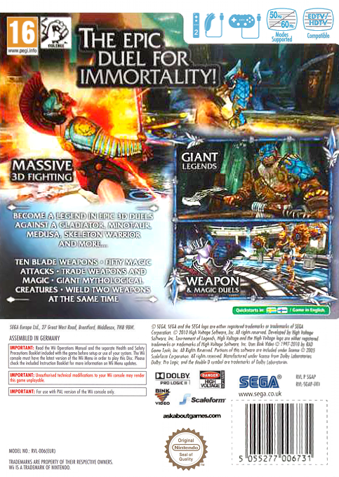 Tournament of Legends - Dos