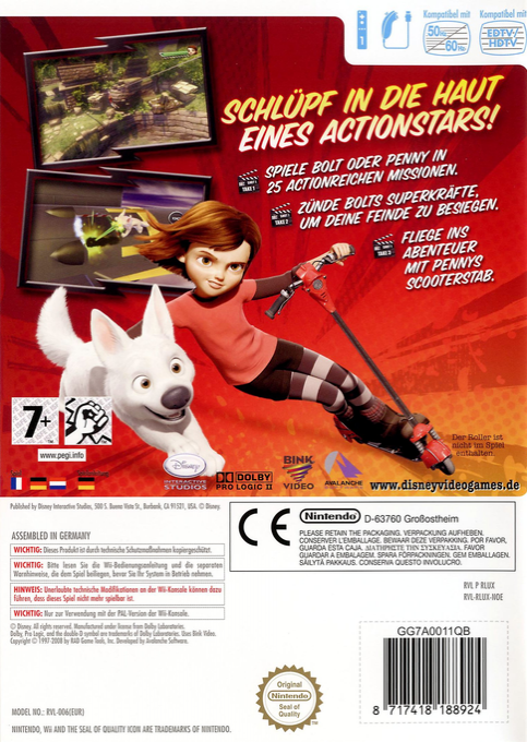 Volt : Star Malgré Lui - Dos