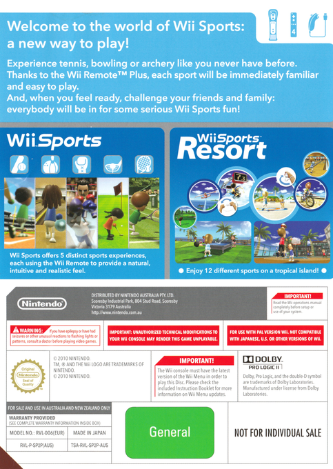 Wii Sports + Wii Sports Resort dos