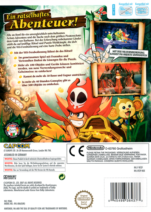 Zack & Wiki : Le Trésor de Barbaros - Dos