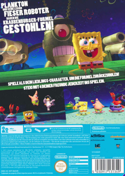 Bob l'éponge : La vengeance robotique de Plankton - Dos