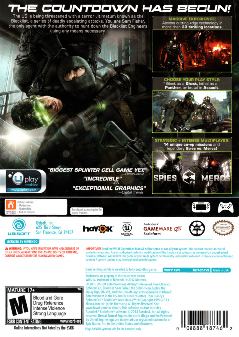 Tom Clancy's Splinter Cell - Blacklist - Dos