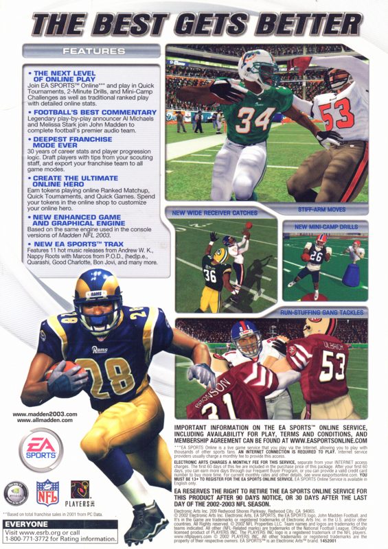 Madden NFL 2003 - Dos