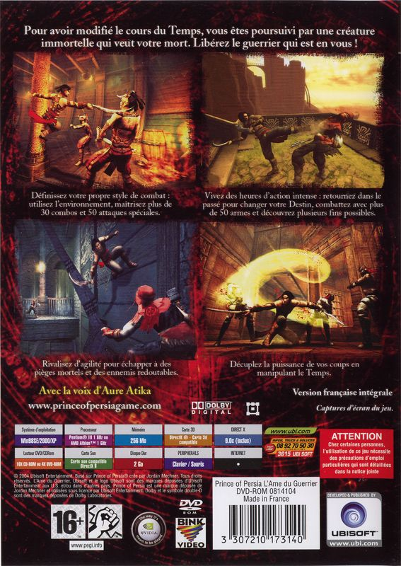 Prince of Persia : L'Âme du guerrier - Dos