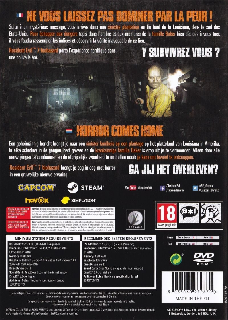 Resident Evil VII: Biohazard dos