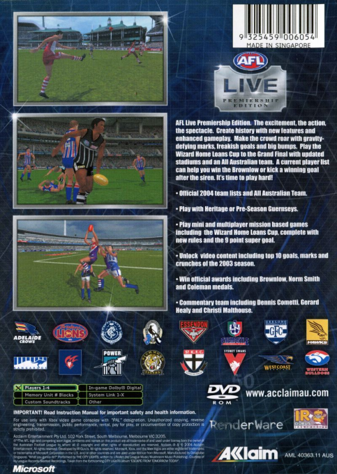 AFL Live Premiership Edition - Dos
