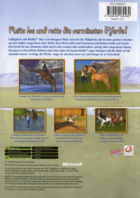 Barbie Horse Adventures : Wild Horse Rescue - Dos