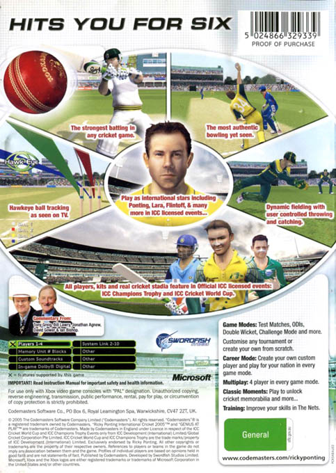 Brian Lara International Cricket 2005 dos