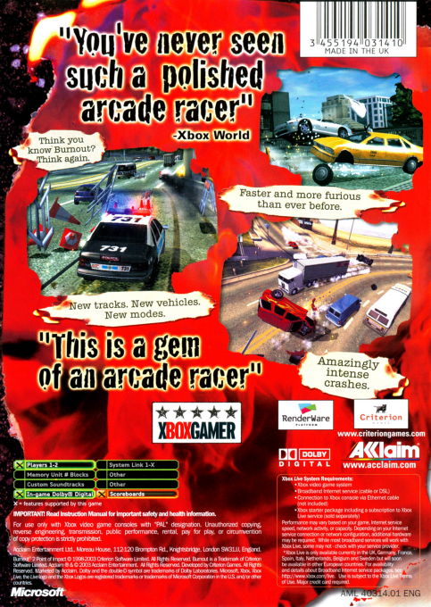 Burnout 2 : Point Of Impact - Dos