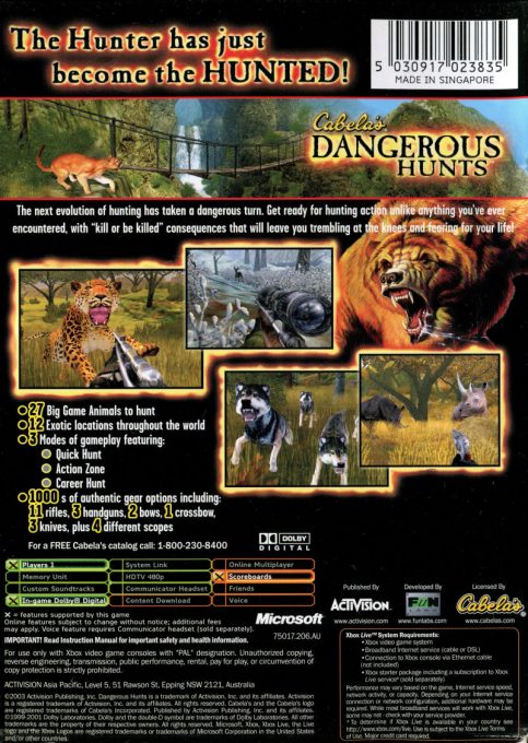 Cabela's Dangerous Hunts - Dos