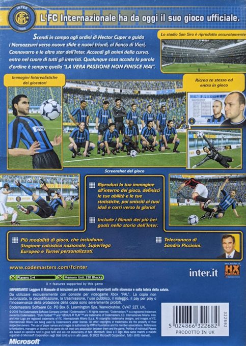 Club Football 2005 - FC Internazionale - Dos