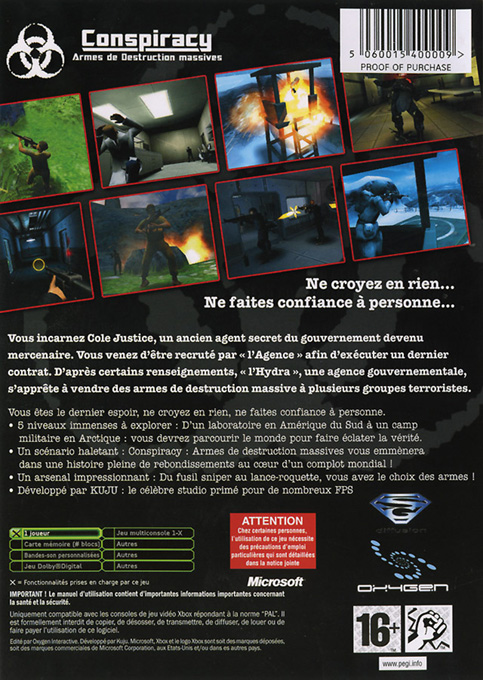 Conspiracy : Armes De Destruction Massives - Dos