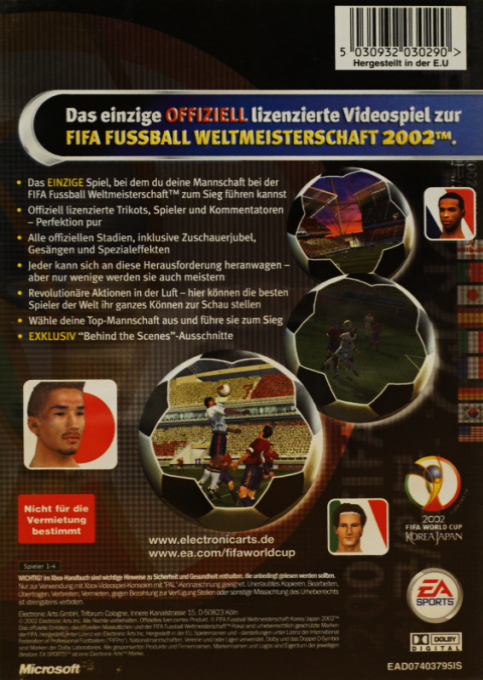 Coupe Du Monde FIFA 2002 - Dos