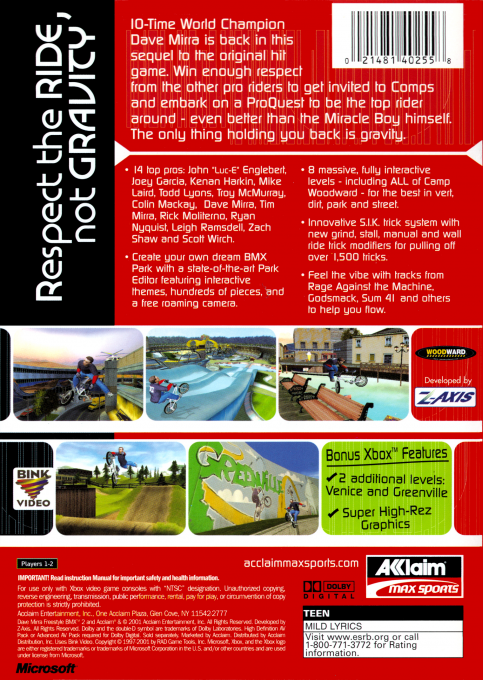 Dave Mirra Freestyle BMX 2 dos