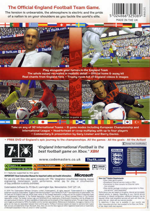 England International Football - 2004 Edition - Dos