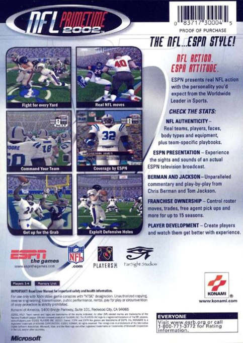Espn Nfl Primetime 2002 - Dos