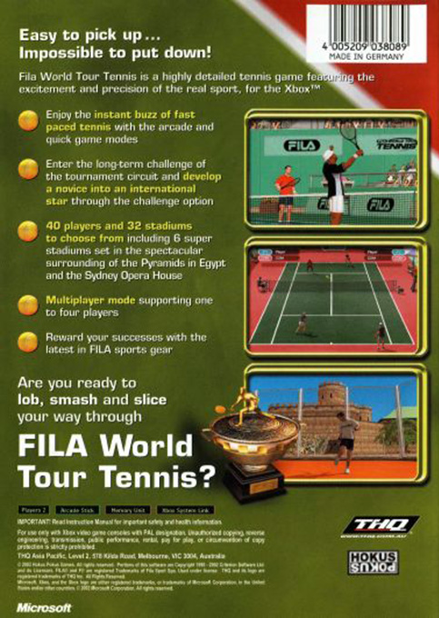 Fila World Tour Tennis - Dos