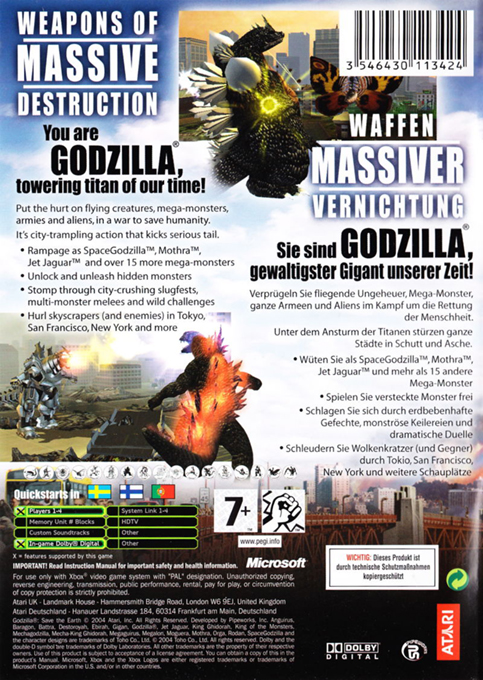 Godzilla : Save the Earth - Dos