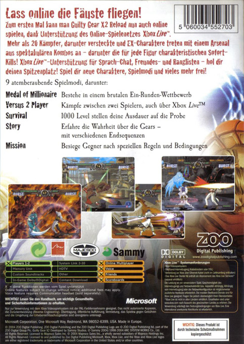 Guilty Gear X2 #Reload : The Midnight Carnival - Dos