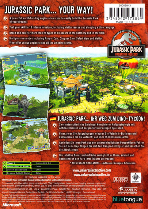 Jurassic Park : Operation Genesis dos