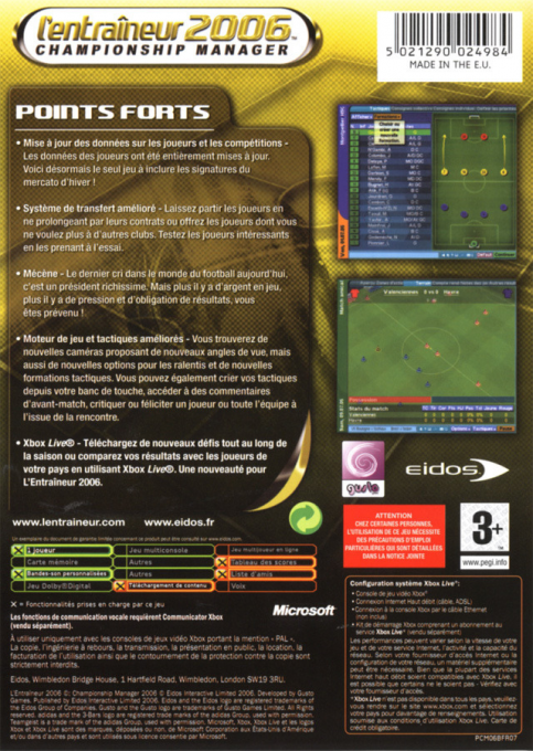 L'Entraineur Championship Manager 2006 dos