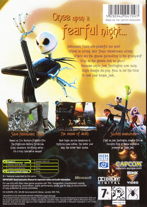 L'Etrange Noël De Monsieur Jack : La Revanche D'Oogie dos