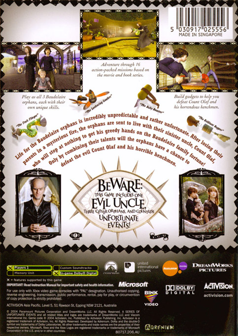 Les Désastreuses Aventures Des Orphelins Baudelaire dos