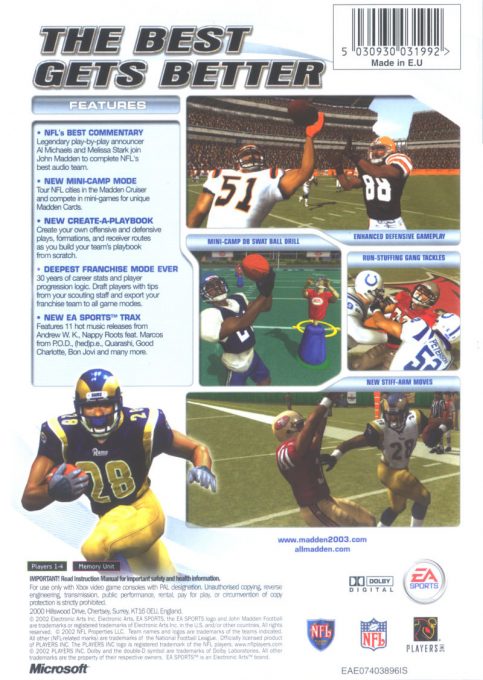 Madden NFL 2003 dos