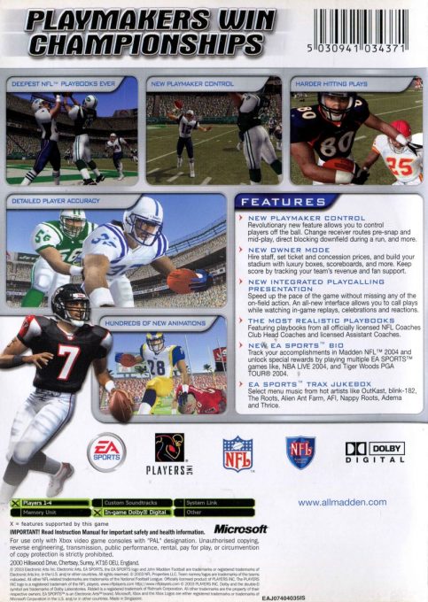 Madden NFL 2004 dos