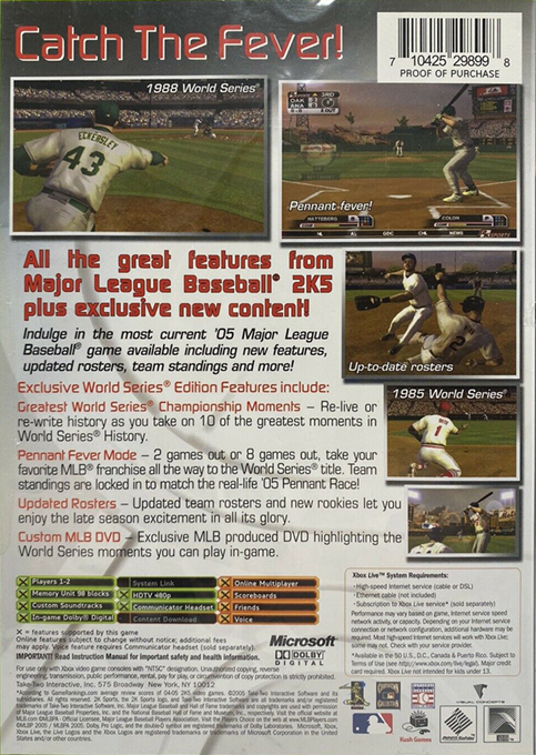 Major League Baseball 2K5 : World Series Edition dos