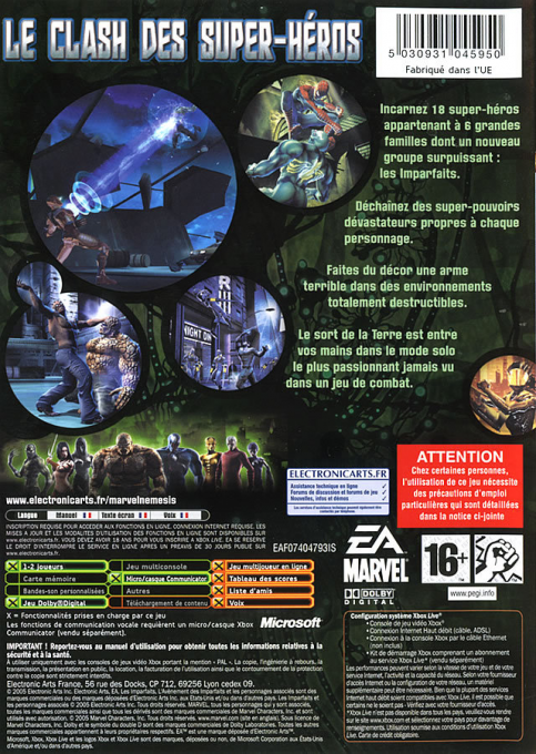 Marvel Nemesis : L'Avenement des Imparfaits dos