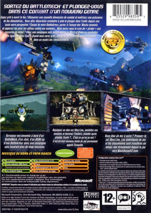 Mechassault 2 : Lone Wolf - Dos