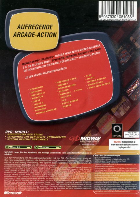 Midway Arcade Treasures dos