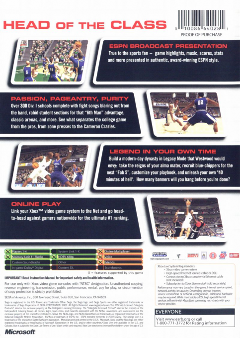 NCAA College Basketball 2k3 - Dos