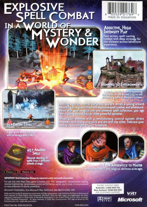 NightCaster : Terrassez les Ténèbres - Dos