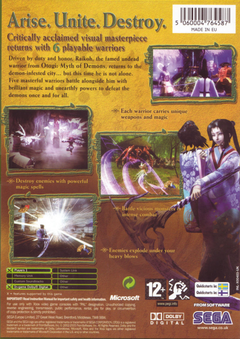 Otogi 2 : Immortal Warriors - Dos