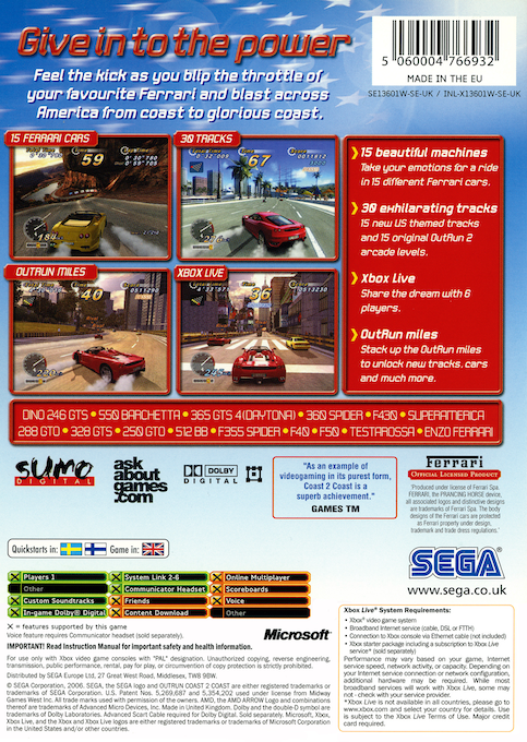 OutRun 2006 : Coast 2 Coast dos