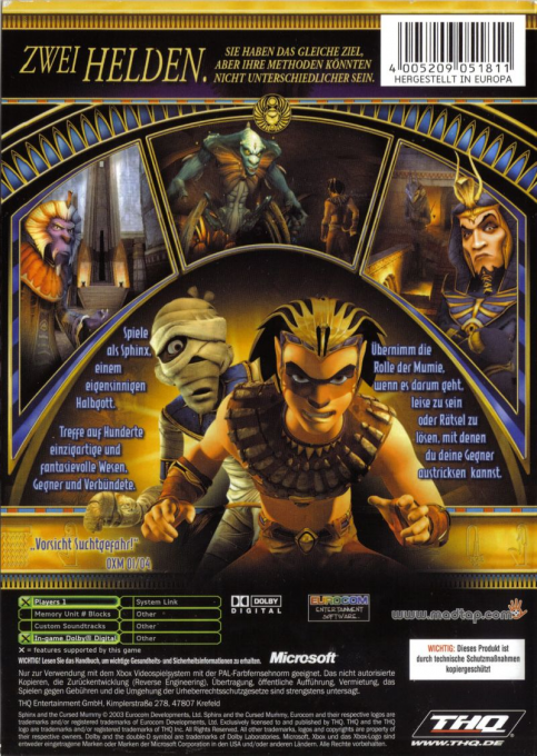 Sphinx et la Malédiction de la Momie dos